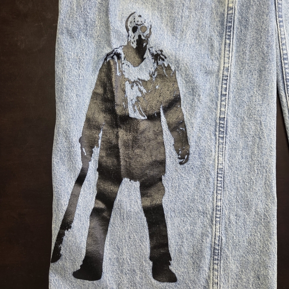 Friday The 13th Wide Leg Jeans Jason Lives Graphic Size 11 - Picture 2 of 6